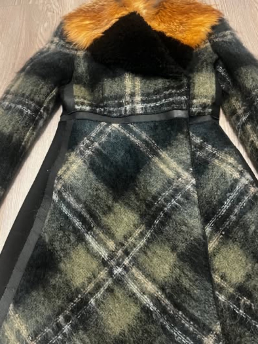 Moncler Gamme Rouge Fur Wool Coat Size XS/S